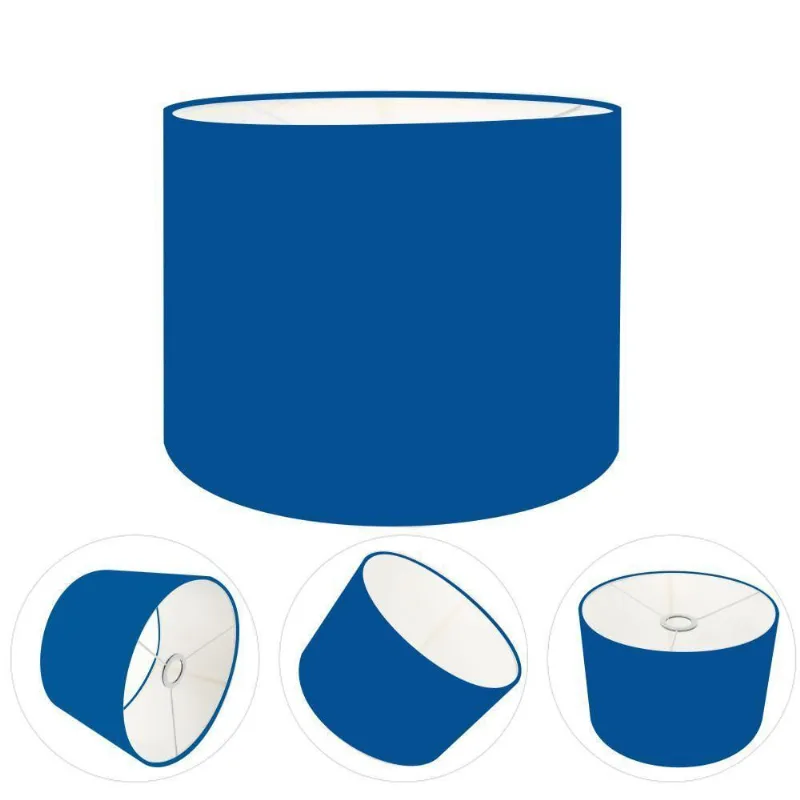 Cúpula Abajur E Luminária Cilíndrica Vivare Cp-7013 ø30x30cm - Bocal Nacional Azul-marinho
