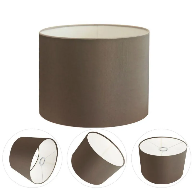 Cúpula Abajur E Luminária Cilíndrica Vivare Cp-7013 ø30x30cm - Bocal Nacional Cáqui
