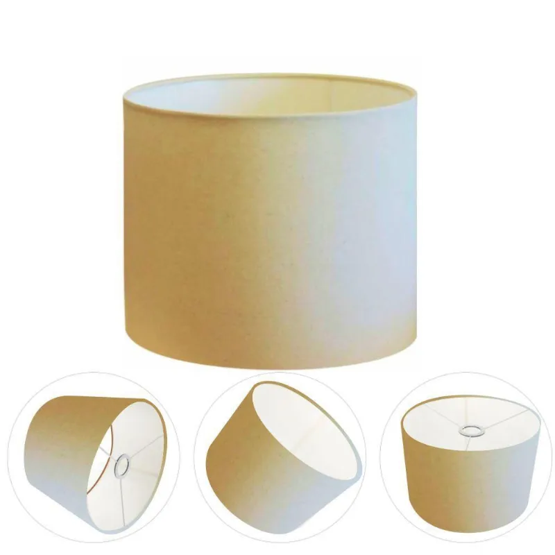 Cúpula Abajur E Luminária Cilíndrica Vivare Cp-7013 ø30x30cm - Bocal Nacional Algodão-crú