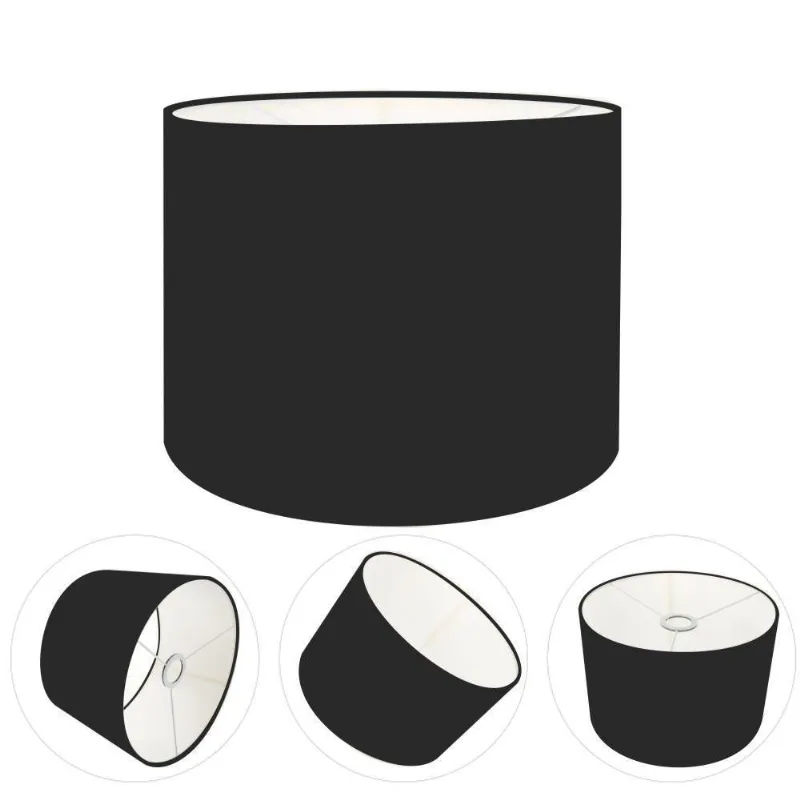 Cúpula Abajur E Luminária Cilíndrica Vivare Cp-7015 ø35x25cm - Bocal Nacional Preto