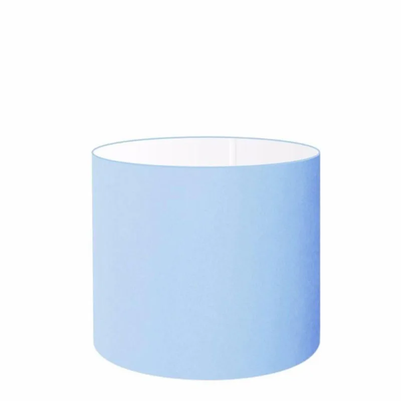 Cúpula Abajur E Luminária Cilíndrica Vivare Cp-7016 ø35x30cm - Bocal Nacional Azul-bebê