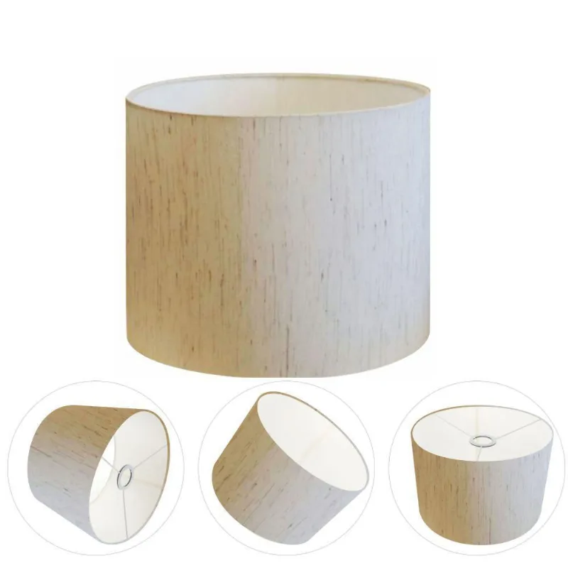 Cúpula Abajur E Luminária Cilíndrica Vivare Cp-7016 ø35x30cm - Bocal Nacional Linho Bege