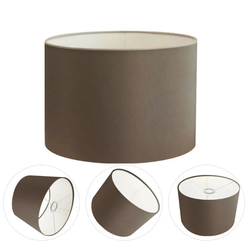 Cúpula Abajur E Luminária Cilíndrica Vivare Cp-7017 ø40x21cm - Bocal Nacional Cáqui