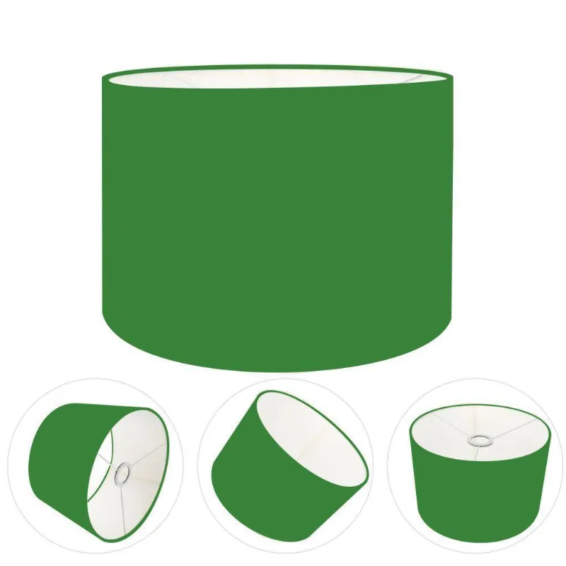 Cúpula Abajur E Luminária Cilíndrica Vivare Cp-7018 ø40x25cm - Bocal Nacional Verde-folha