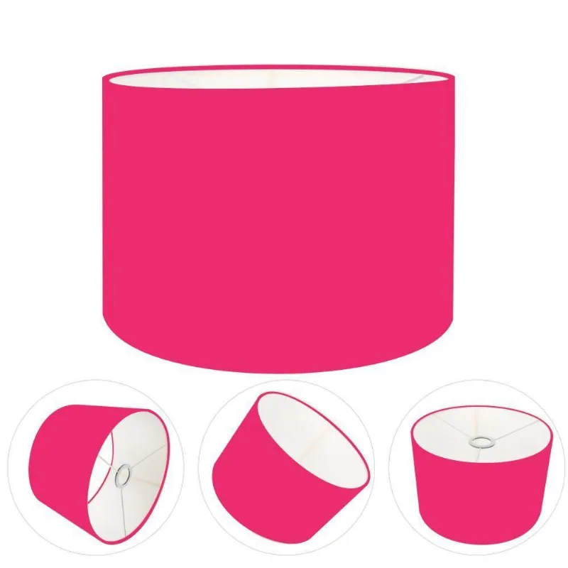Cúpula Abajur E Luminária Cilíndrica Vivare Cp-7019 ø40x30cm - Bocal Nacional Rosa-pink - Vivare Brasil Iluminação