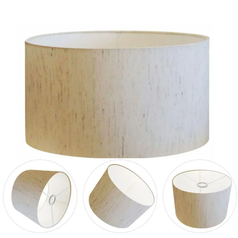 Cúpula para Abajur e Luminária Cp-7025 Cilíndrica para Soquete 3,5CM Linho Bege Vivare Brasil