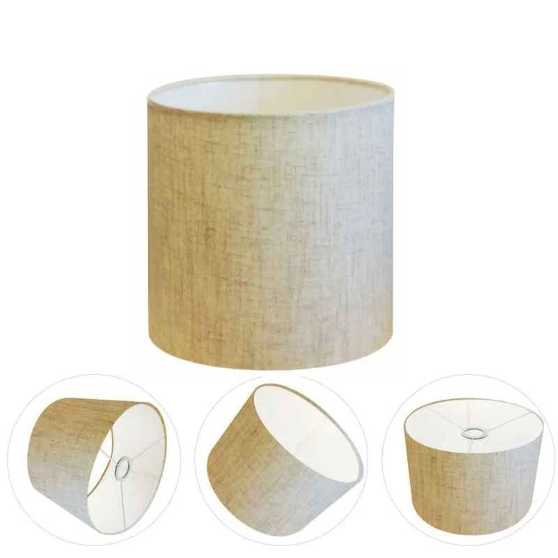 Cúpula para Abajur e Luminária CP-8007 Cilíndrica 20X22CM em Tecido rústico-bege Vivare Brasil