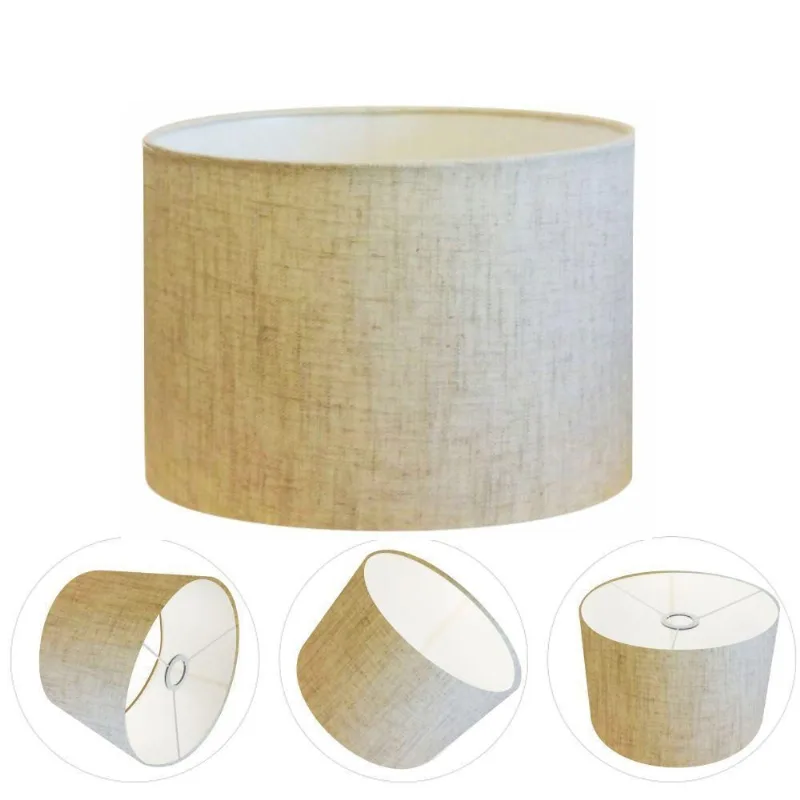 Cúpula para Abajur e Luminária CP-8017 Cilíndrica 40X21CM Bocal Europeu rústico-bege Vivare Brasil