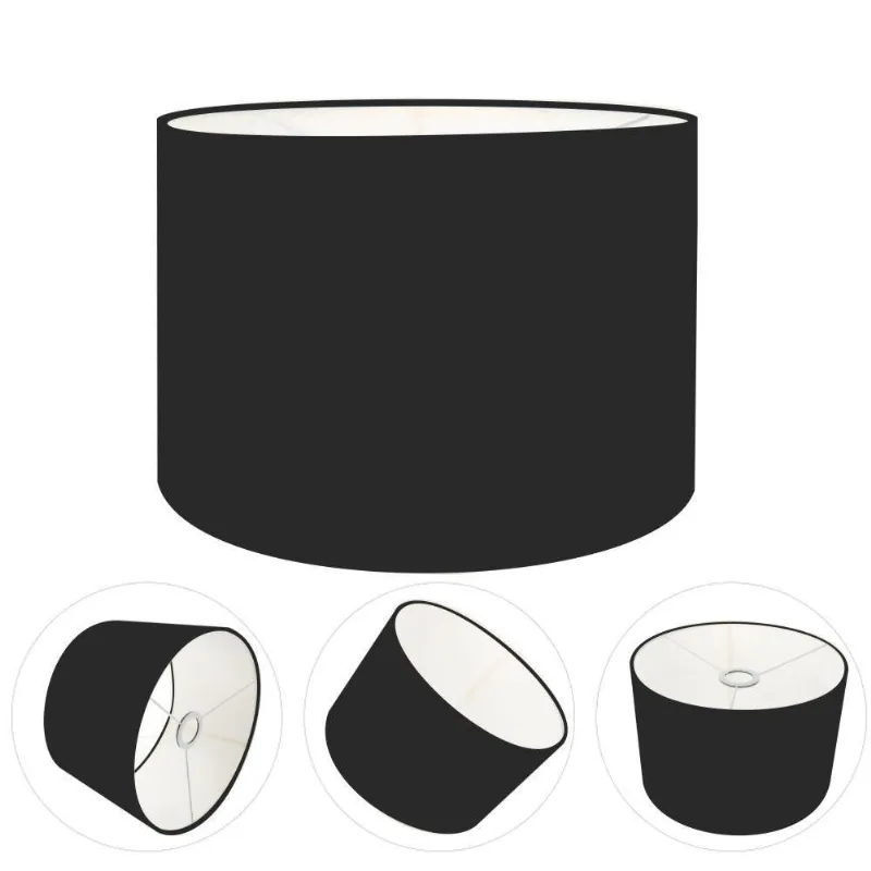 Cúpula para Abajur e Luminária Cilíndrica CP-8018 40X25CM Resistente à Maresia Preto-preto Vivare