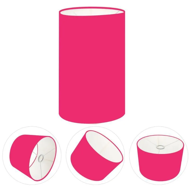 Cúpula Abajur Cilíndrica Cp-7002 ø13x30cm Rosa Pink