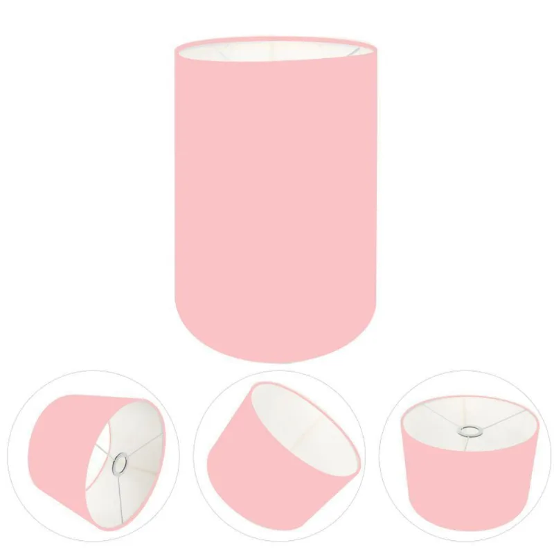 Cúpula Abajur Cilíndrica Cp-7004 ø15x25cm Rosa Bebê