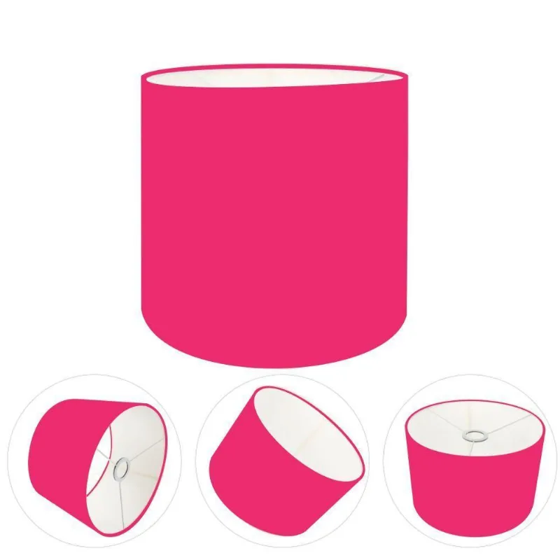 Cúpula Abajur Cilíndrica Cp-7009 ø25x20cm Rosa Pink