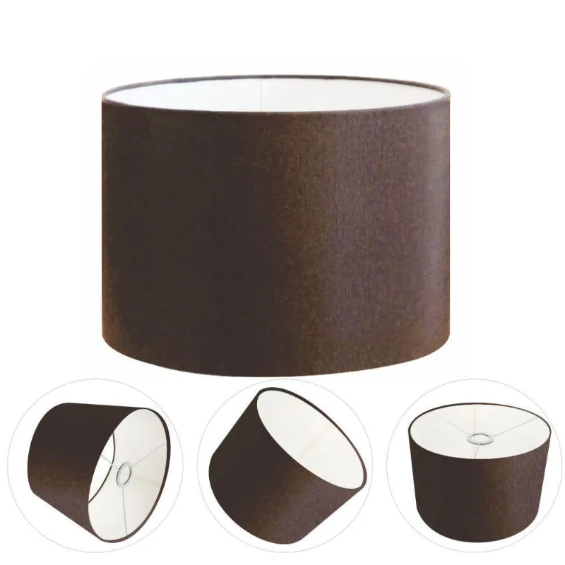 Cúpula Abajur Cilíndrica Cp-7017 ø40x21cm Café