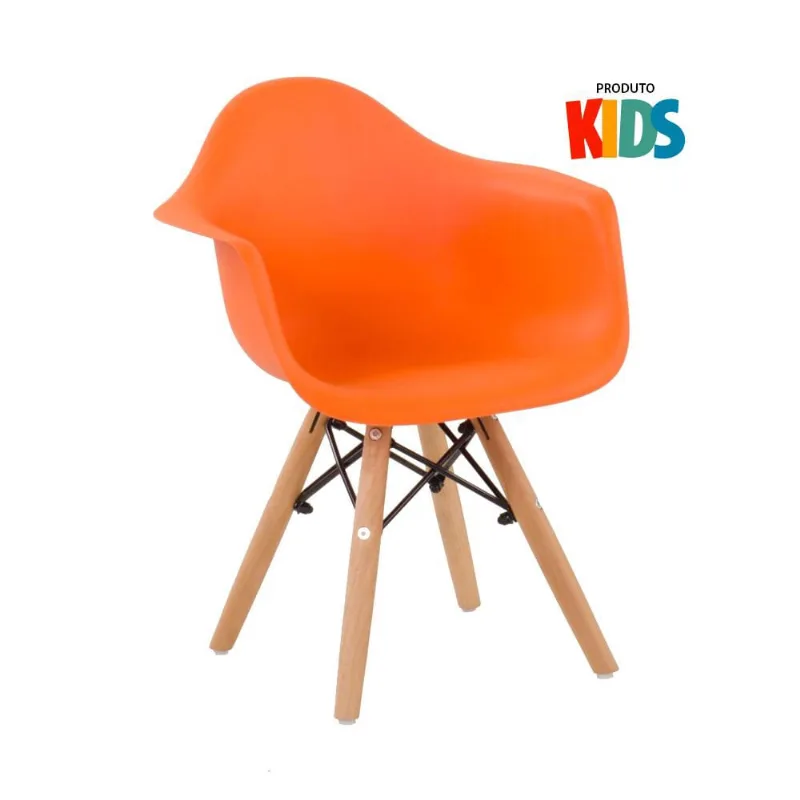Cadeira infantil Eames Junior com apoio de braços - Laranja