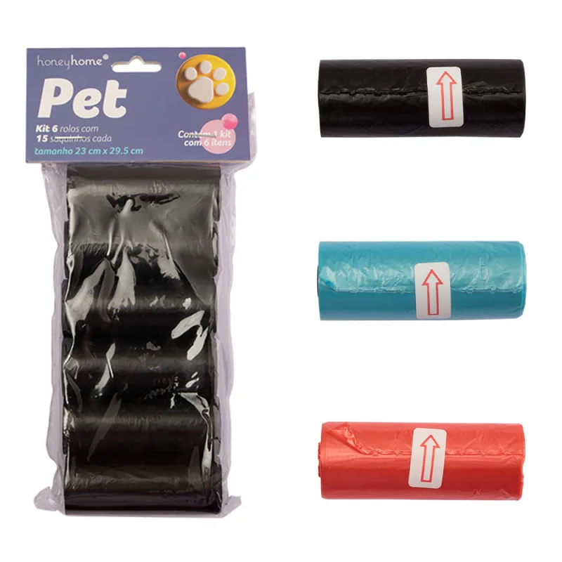 Kit Pet com 6 Refis de Sacolinha Cata-caca LM3909PET - honeyhome - honeyhome - Pet Shop