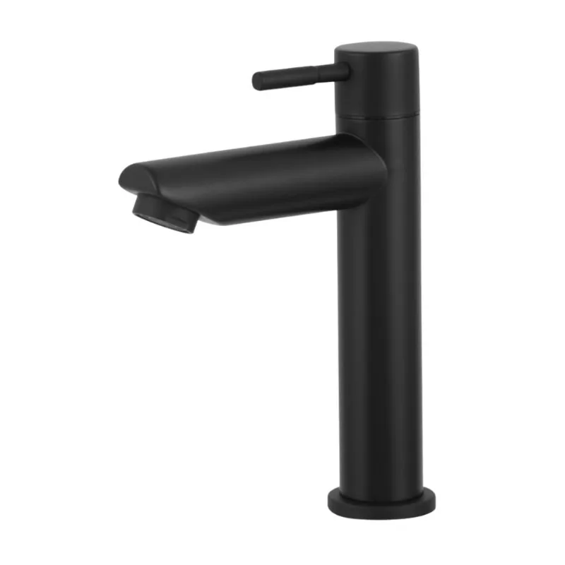 Torneira para Banheiro Mesa 1/4V Bica Baixa Preta Redondo 180mm
