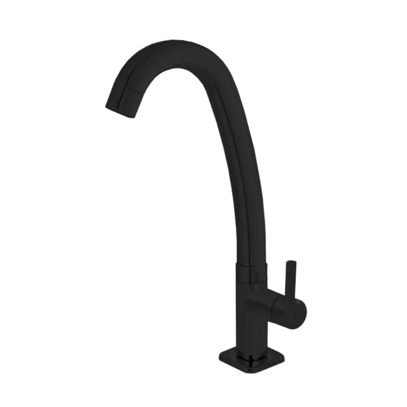 Torneira para Cozinha Mesa 1/4V Bica Alta ABS Preta 2291 B60