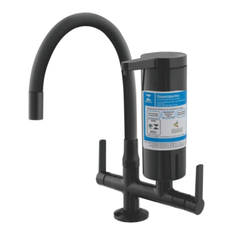Torneira Filtro de Mesa ABS Flexível Preta B75 Higo Plast Torneira Filtro de Mesa Abs Flexível Preta B75