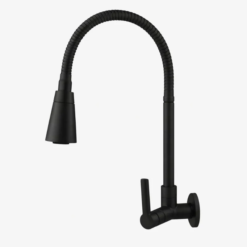 Torneira para Cozinha Parede 1/4V Bica Alta ABS Spire Preta 2263 B75