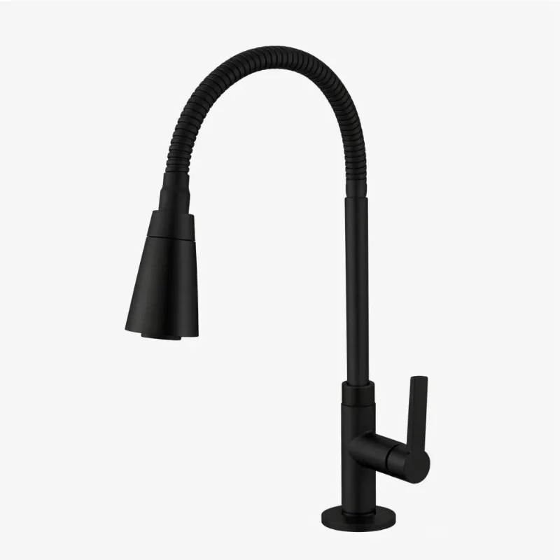Torneira para Cozinha Mesa 1/4V Bica Alta ABS Preta 2263 B75