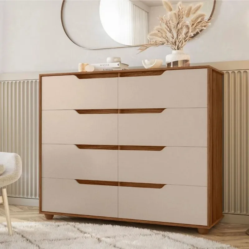 Cômoda Flex 8 Gavetas com Pés Doble Albatroz 136cm Cômoda 8 Gavetas Albatroz Doble | Avela/Fendi Metallic