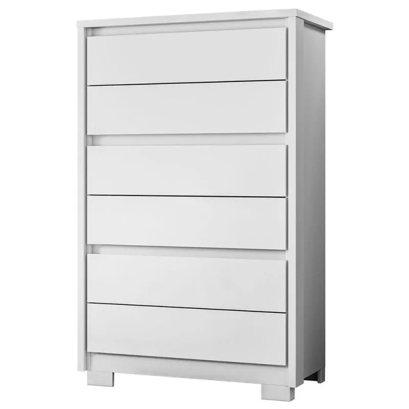 Cômoda Duo 6 Gavetas em MDF sem Puxador Aparente Branco para Quarto - OUTRAS MARCAS
