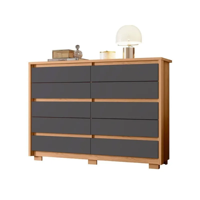 Cômoda Quarto Duetto Com 10 Gavetas Freijo-titanium - OUTRAS