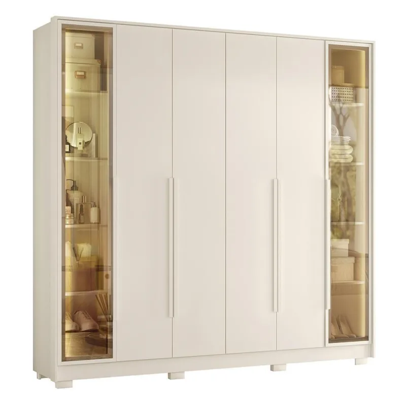 Guarda Roupa Casal Napoli 6 Portas 4 Gavetas Off White – Móveis Albatroz Off White - OUTRAS