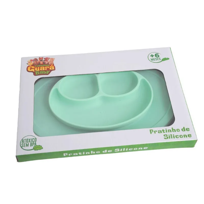 Pratinho De Silicone Divisórias Verde Turminha Guará Baby