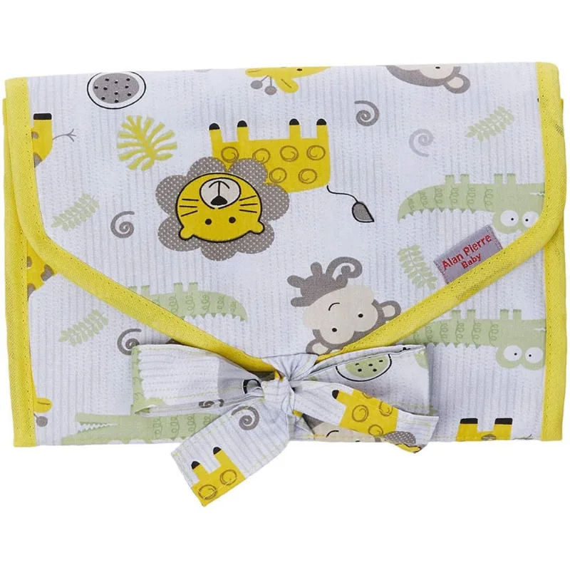 Porta fraldas portátil - safari amarelo