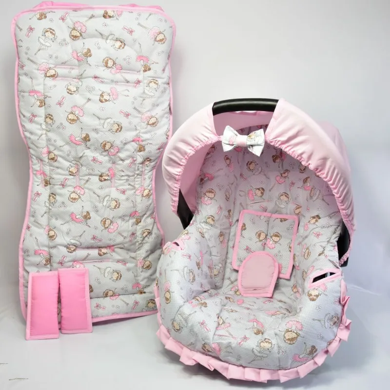Capa de bebê conforto E capa carrinho - bailarina rosa