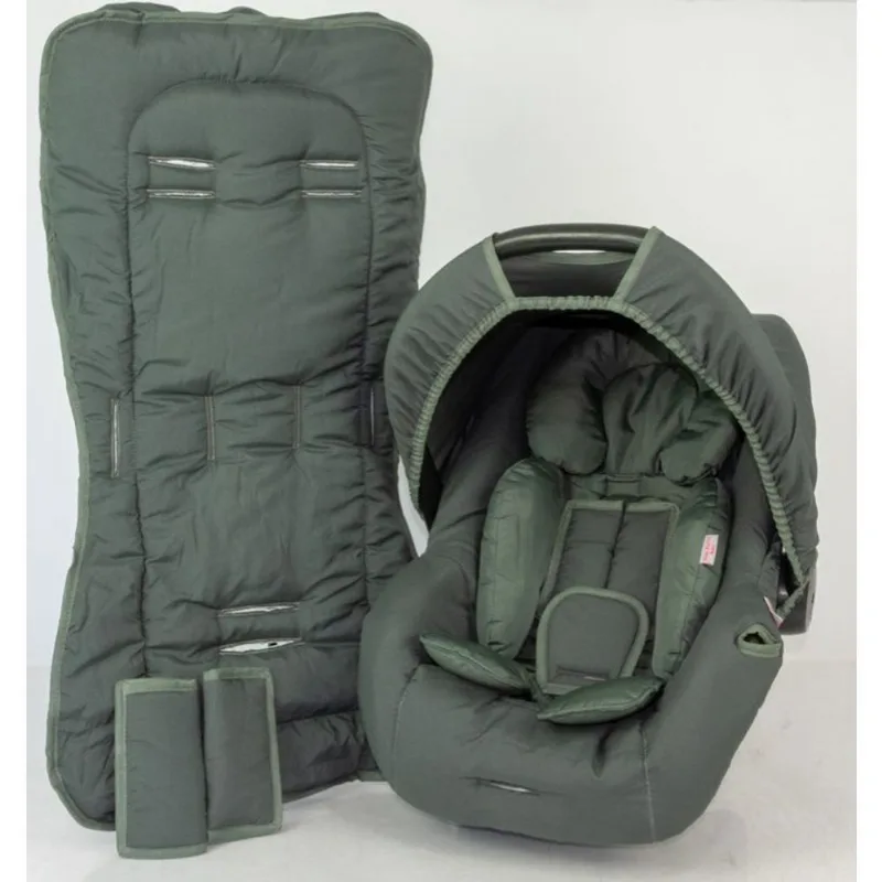 Capa bebê conforto + carrinho + redutor - cinza chumbo