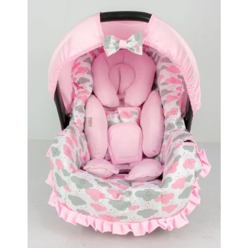 Capa para bebê conforto E redutor - nuvem rosa nova