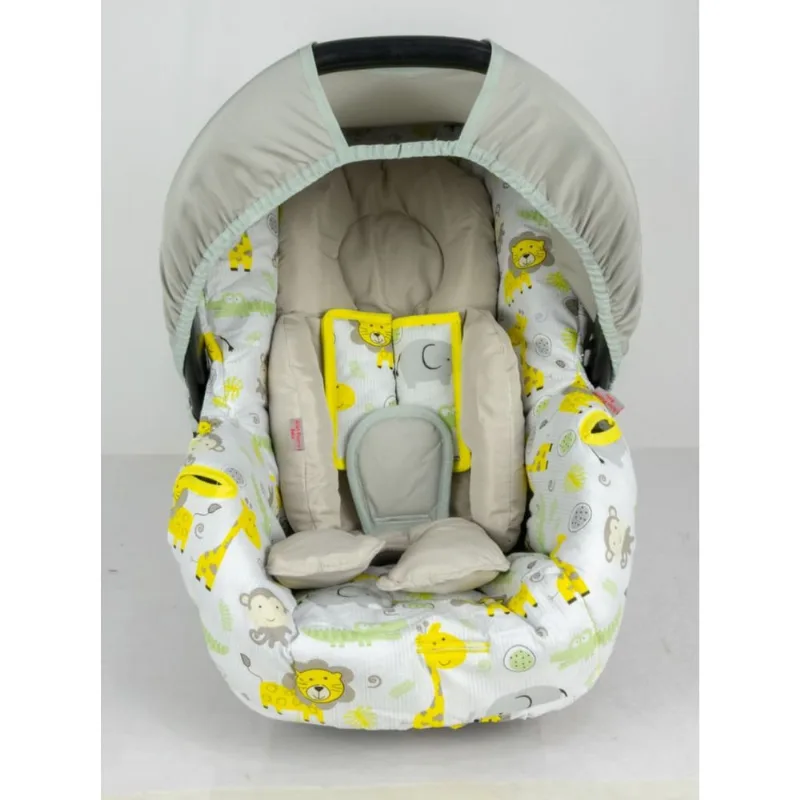 Kit capa de bebê conforto E redutor - safári amarelo