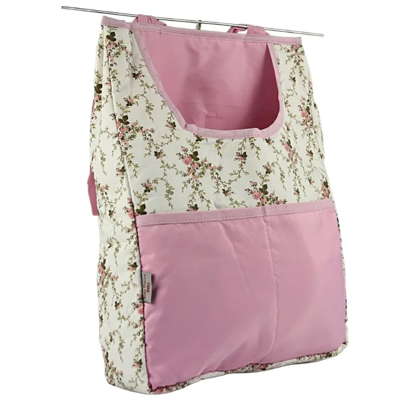 Porta fralda de comoda - floral bege com rosa
