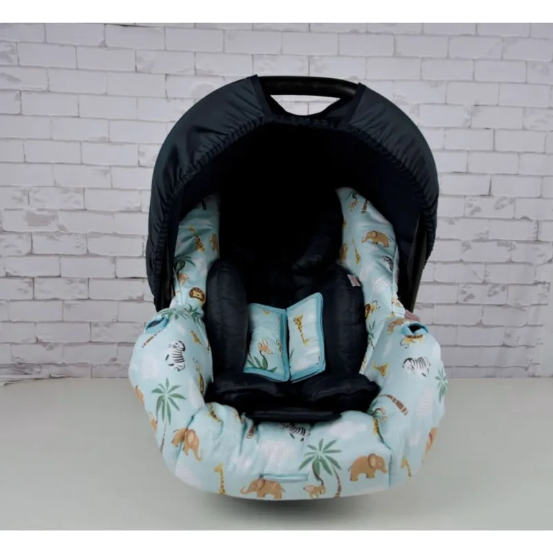 Kit capa de bebê conforto E redutor - safari com marinho