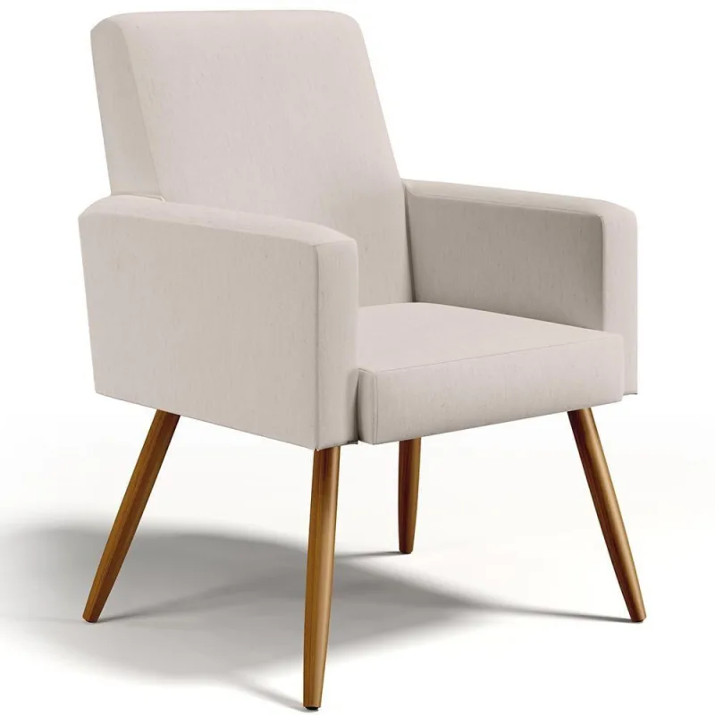 Poltrona Maria Pés Palito Linho Cru - Lyam Decor