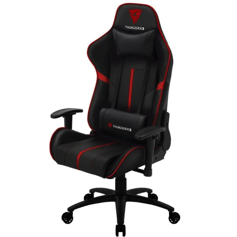 Cadeira Gamer Office Giratória com Elevação a Gás BC3 Preto Vermelho - ThunderX3 - Lyam Decor