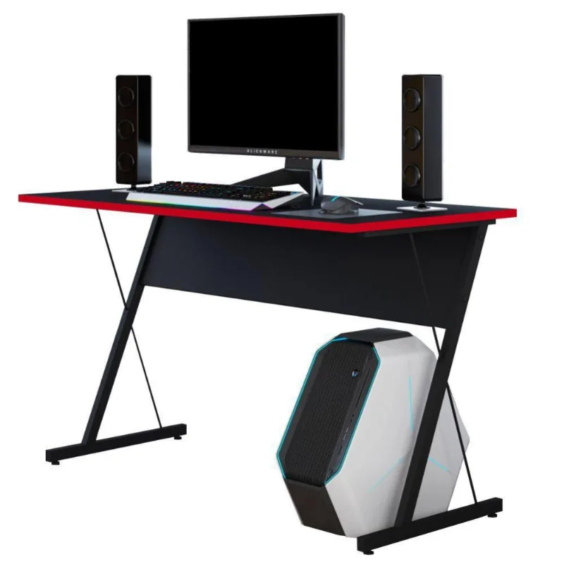 Mesa Para Computador Notebook PC Gamer Kombat F01 Preto Vermelho - Lyam Decor - Lyam Decor