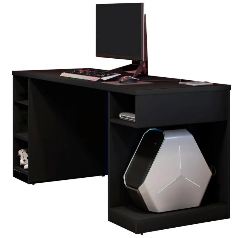 Mesa Para Computador Notebook PC Gamer Destiny F01 Preto - Lyam Decor - Lyam Decor
