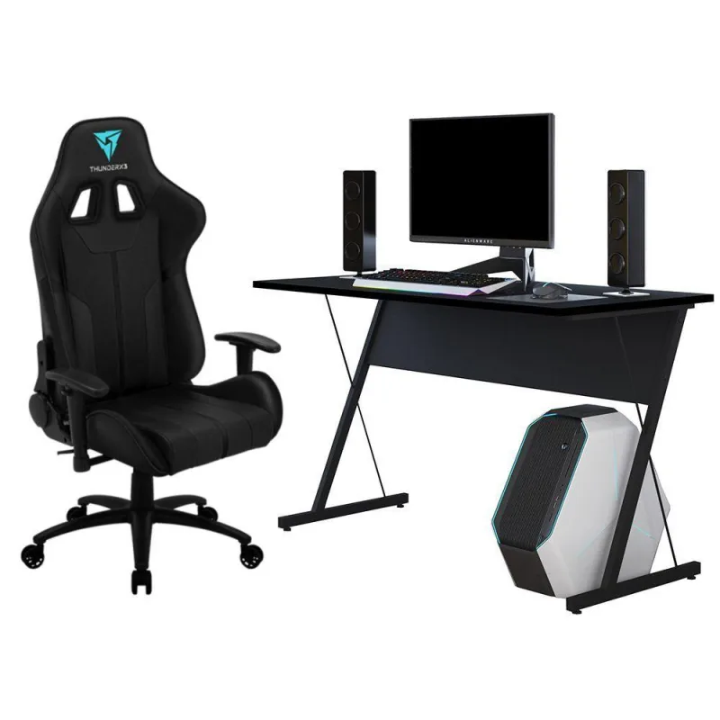 Kit Mesa Para PC Gamer Kombat com Cadeira Gamer BC3 ThunderX3 Preto - Lyam Decor - Lyam Decor