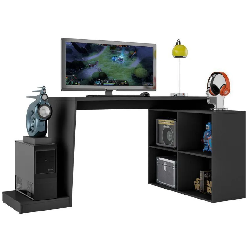 Mesa Para Computador Notebook PC Gamer Dark BMG-03 Preto B03 Fosco - Lyam Decor - Lyam Decor