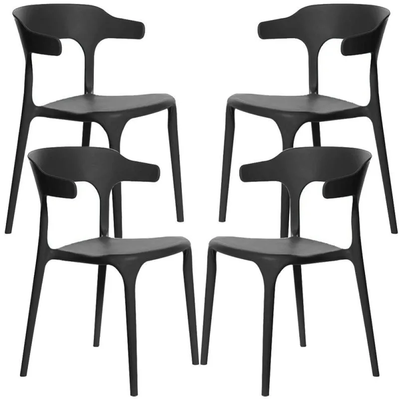 Kit 04 Cadeiras Decorativas Sala De Jantar Viena F03 Preto - Lyam Decor - Lyam Decor
