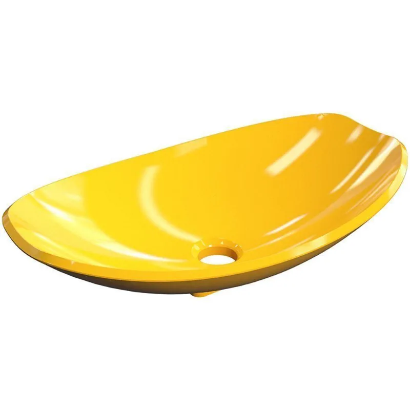 Cuba De Apoio Canoa C01 Para Banheiro Lux L45 Amarelo - Lyam Decor