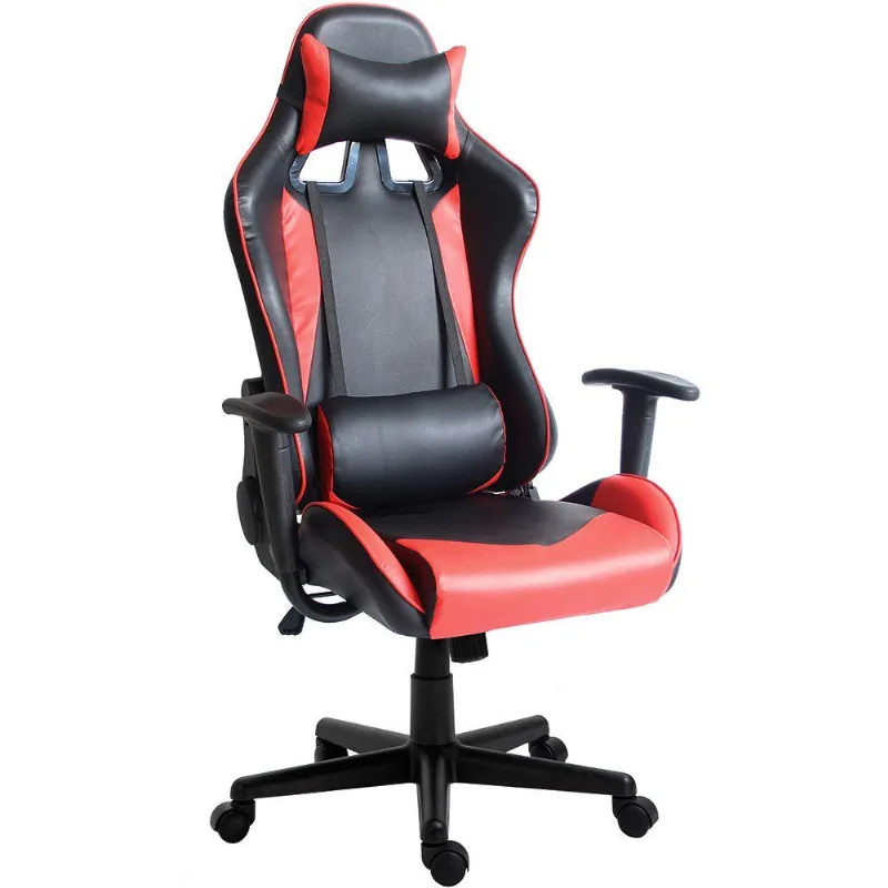 Cadeira Gamer Office Giratória com Elevação a Gás Pro F03 Preto Vermelho - Lyam Decor - Lyam Decor