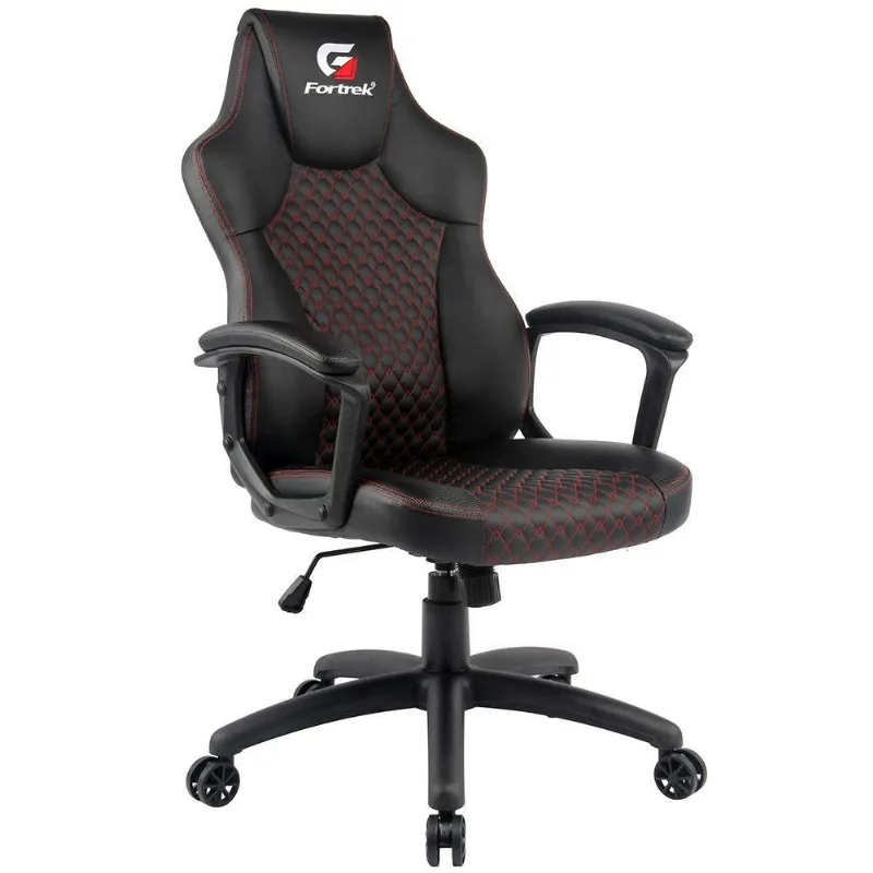 Cadeira Gamer Giratória Com Elevação a Gás Office Holt H01 Preto Vermelho - Fortrek - Lyam Decor
