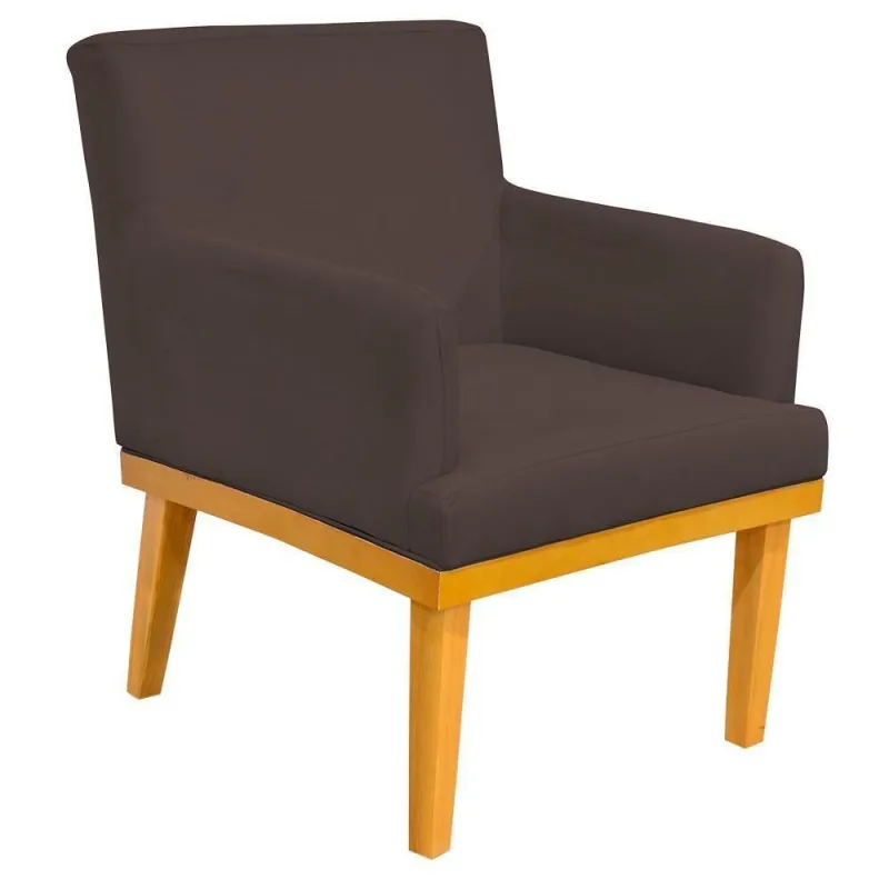 Poltrona Base Mel Beatriz Suede Marrom - Lyam Decor