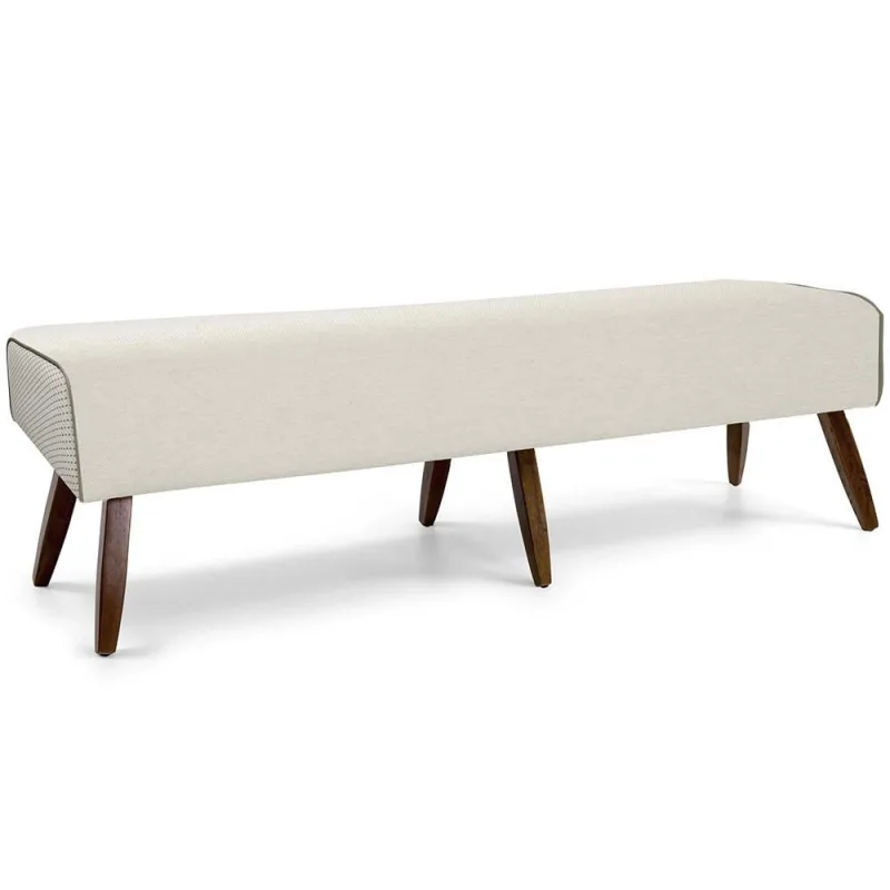 Recamier Decorativo com Pés de Madeira Viseo D02 160 cm Linho Bege B-172 - Lyam Decor - Lyam Decor - Colchões
