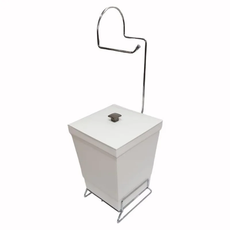 Lixeira Banheiro Com Suporte Papel Higiênico - Branco