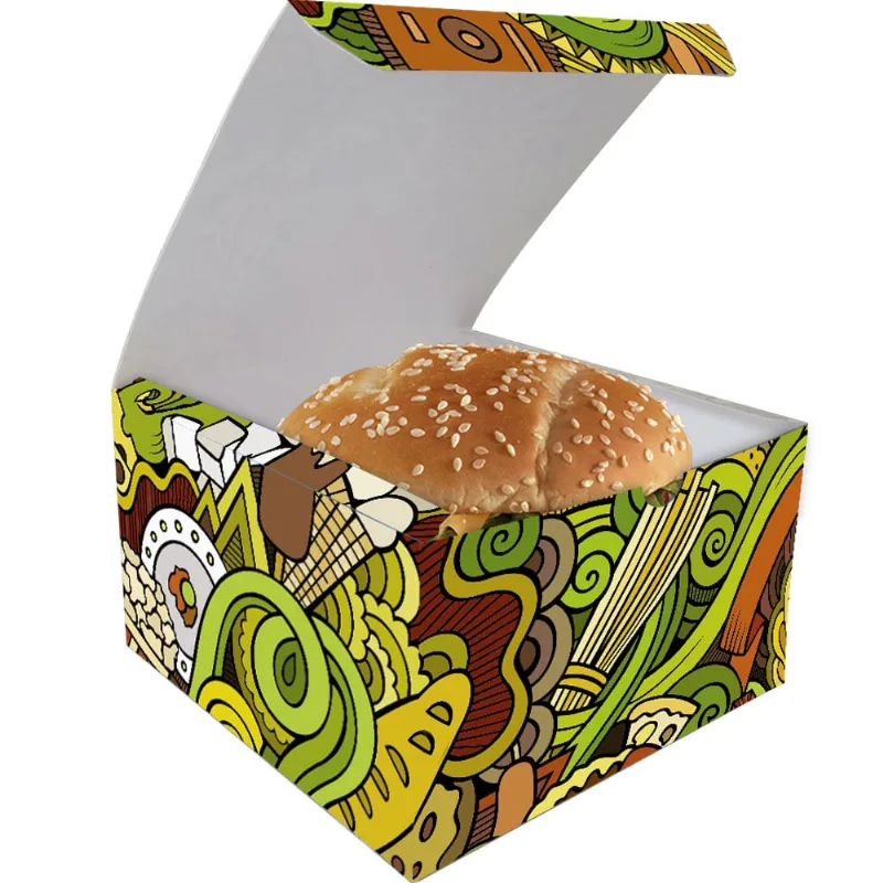 Caixinha Box Embalagem Hamburger Gourmet 100un Verde